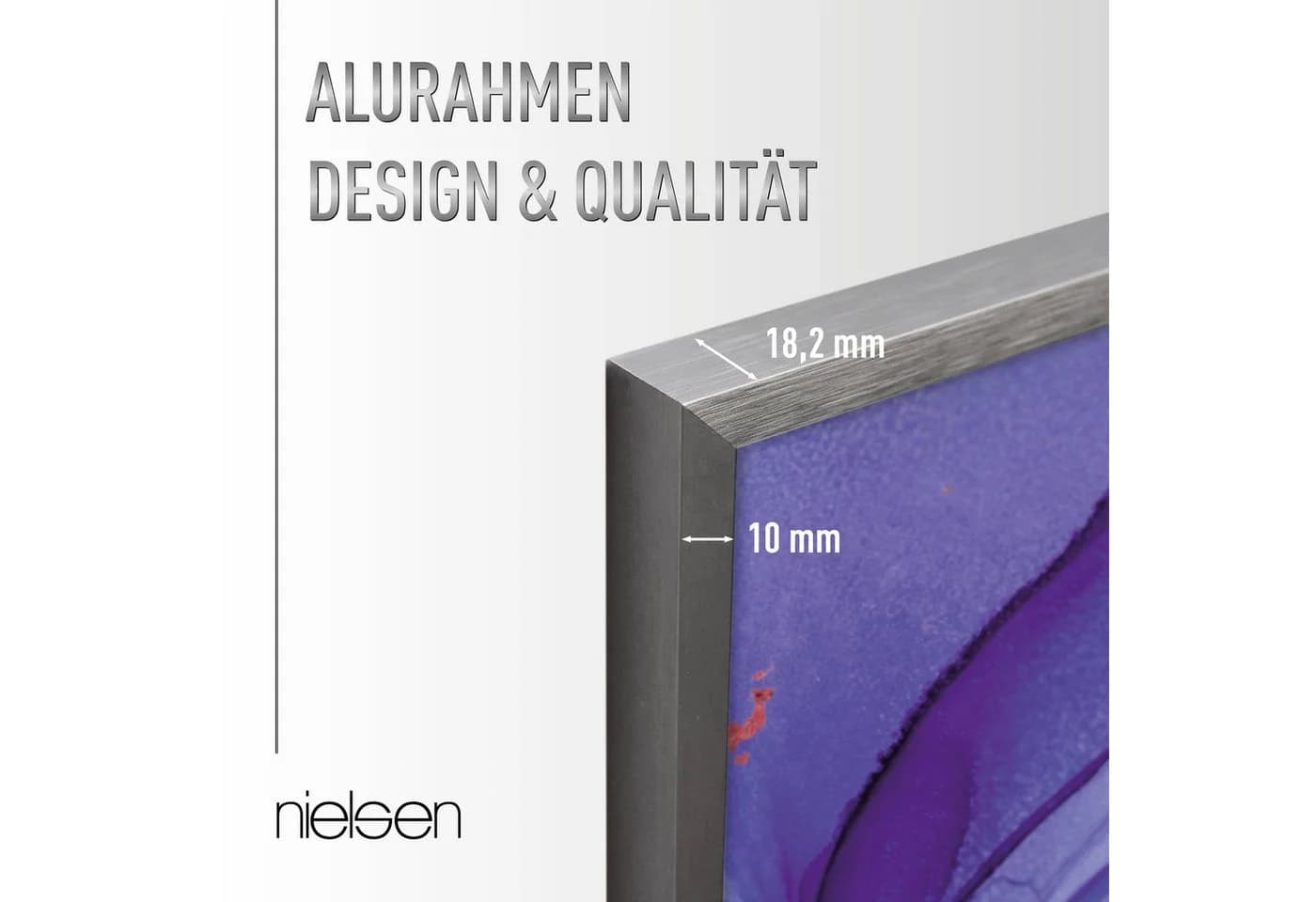 Nielsen C2 Bilderrahmen Aluminium Grau Matt mit Echtglas - Bild 3