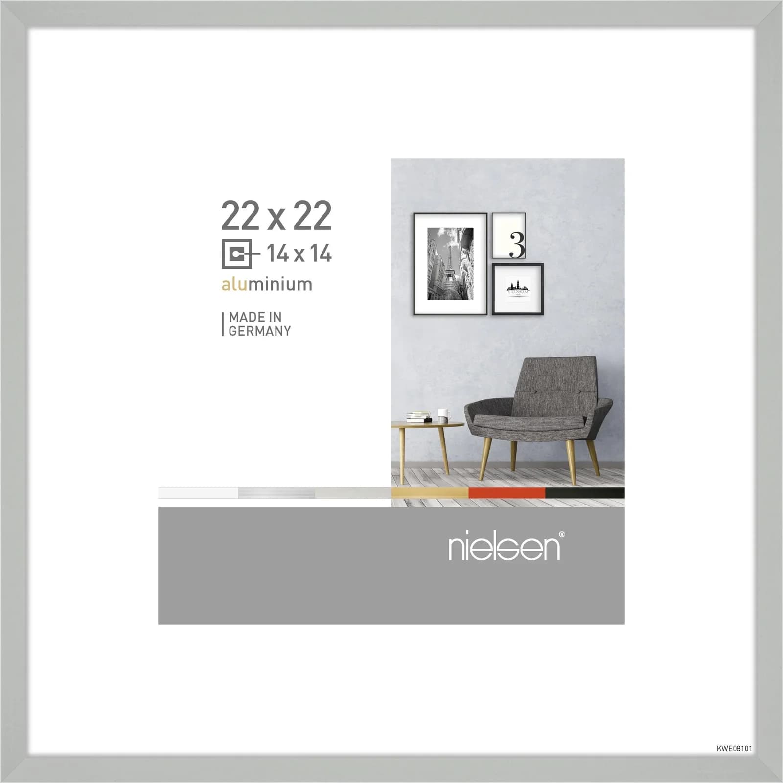 Bilderrahmen PIXEL Silber Matt Aluminium 22x22 cm