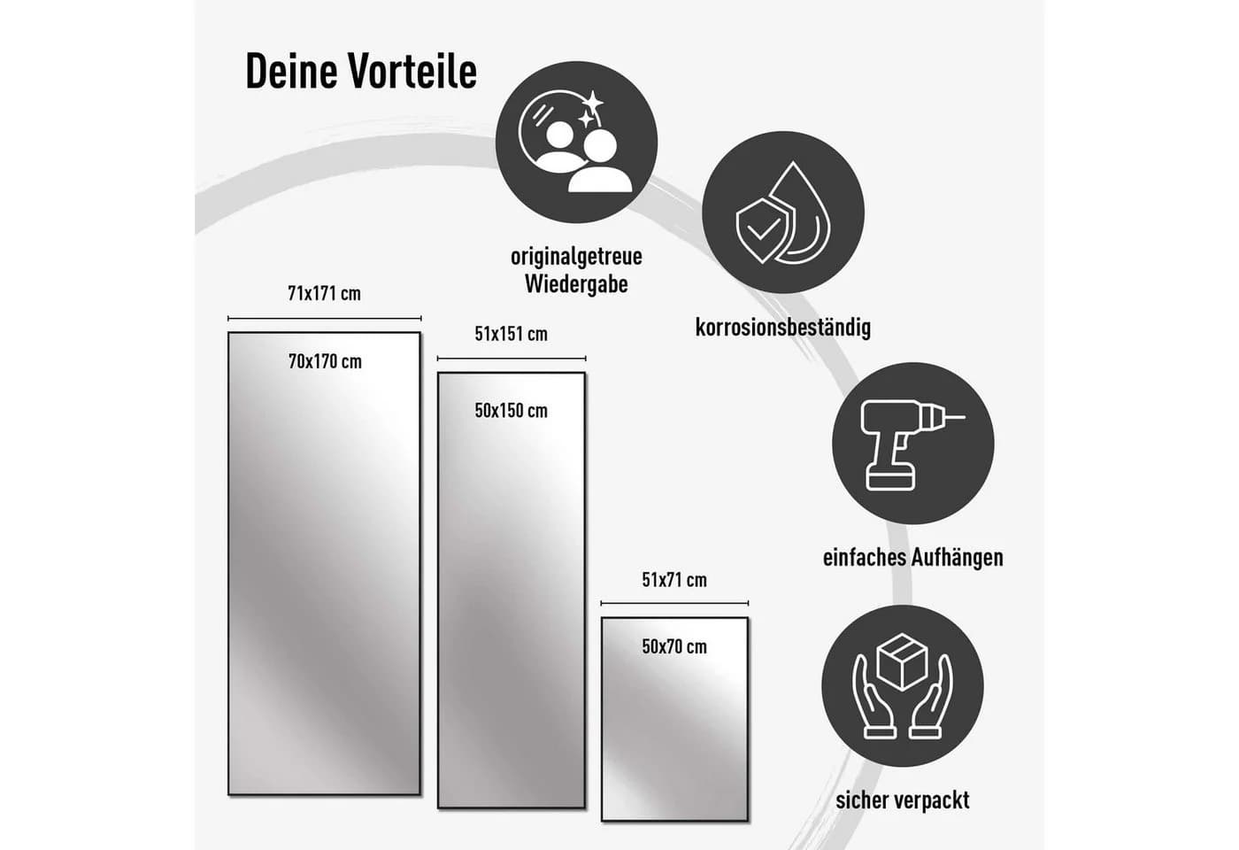 nielsen HOME Wandspiegel Alpha Silber