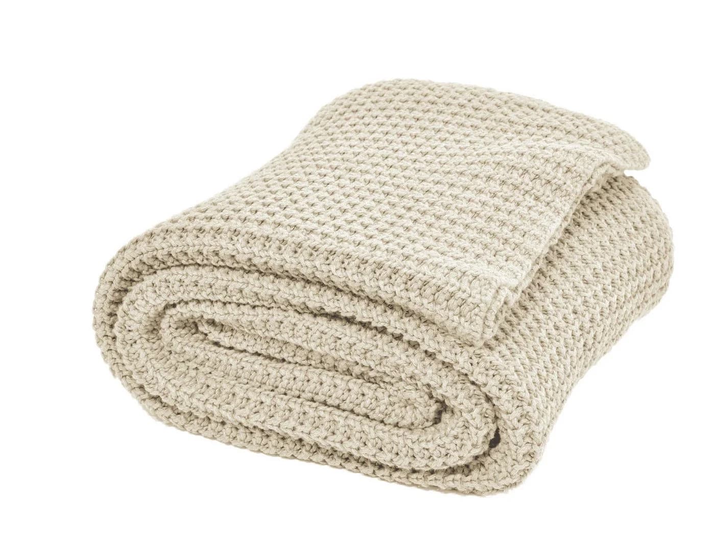 nielsen HOME Wohndecke Alen 100% Baumwolle Grob Gestrickt Creme Weiß - Bild 2