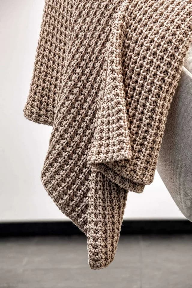nielsen HOME Wohndecke Alen 100% Baumwolle Grob Gestrickt Creme Weiß - Bild 4