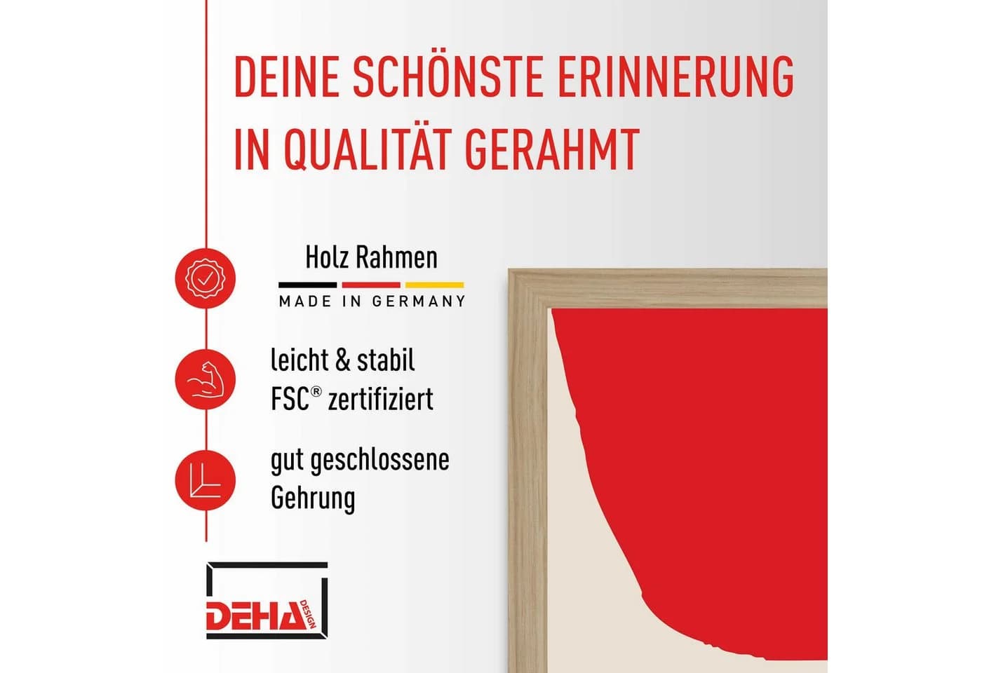 DEHA DESIGN Bilderrahmen Fontana Schwarz Holz (3 St)