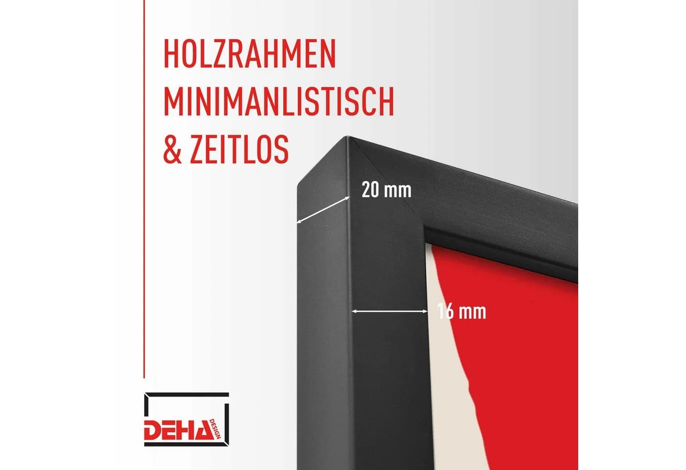 DEHA DESIGN Bilderrahmen Fontana Schwarz Holz (3 St) - Bild 3