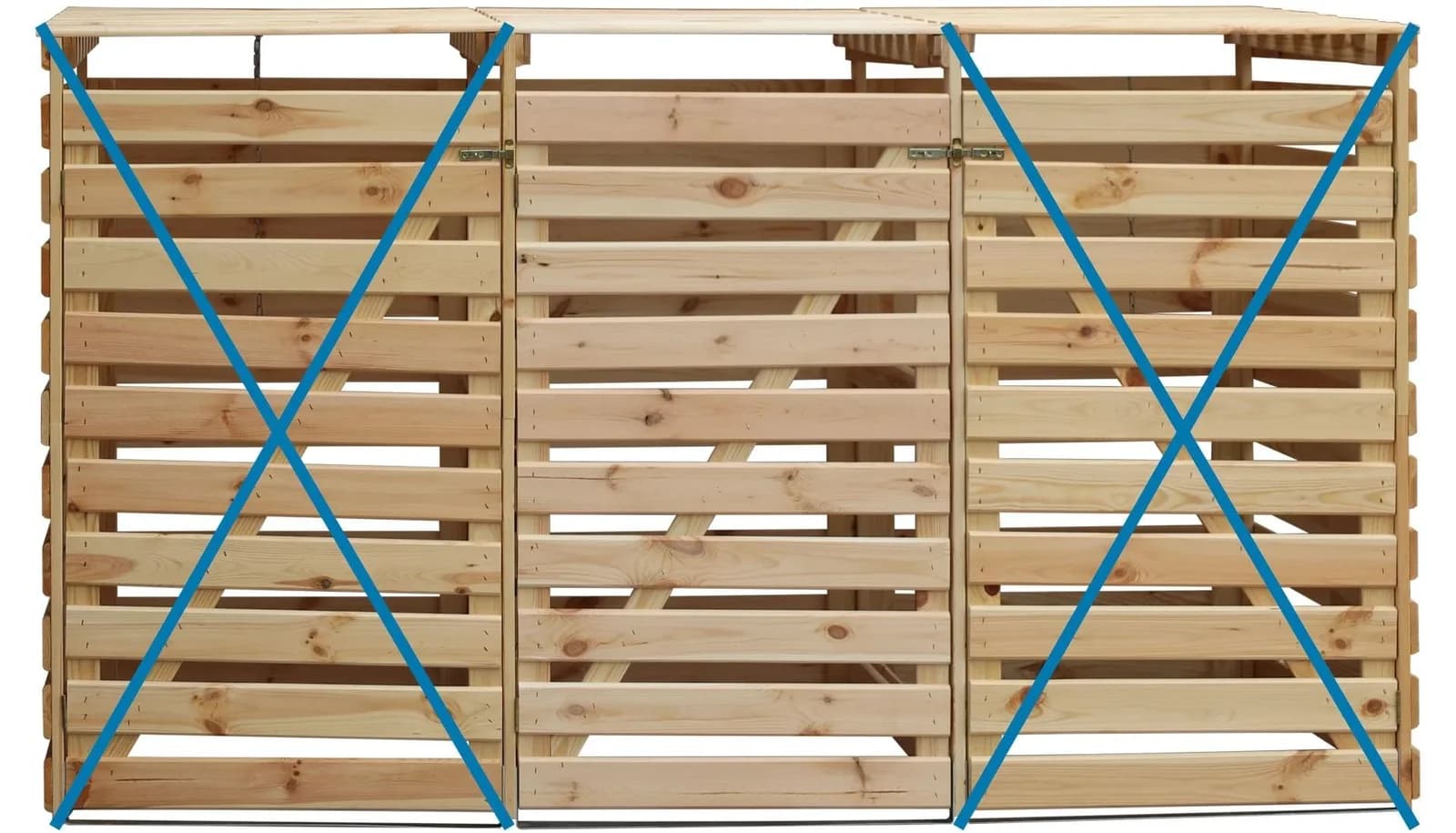 Mülltonnenbox PROMADINO "Vario V Erweiterung" Beige Massivholz