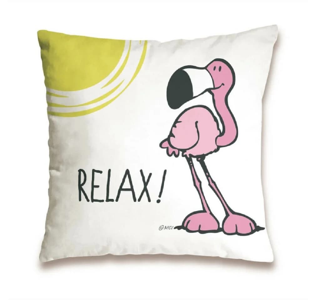 Nici Flamingo Dekokissen 37x37 cm Bunt Polyester