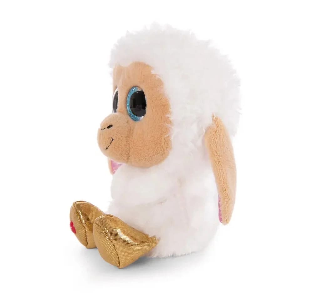 NICI Glubschi Kuscheltier Schaf Wollon Weiß mit Glitzereffekt