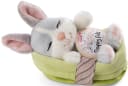 Nici Kuscheltier Sleeping Pets GREEN Hase 12 cm Grau im Körbchen Bild 1