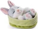 Nici Kuscheltier Sleeping Pets GREEN Hase 12 cm Grau im Körbchen Bild 2