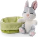 Nici Kuscheltier Sleeping Pets GREEN Hase 12 cm Grau im Körbchen Bild 3