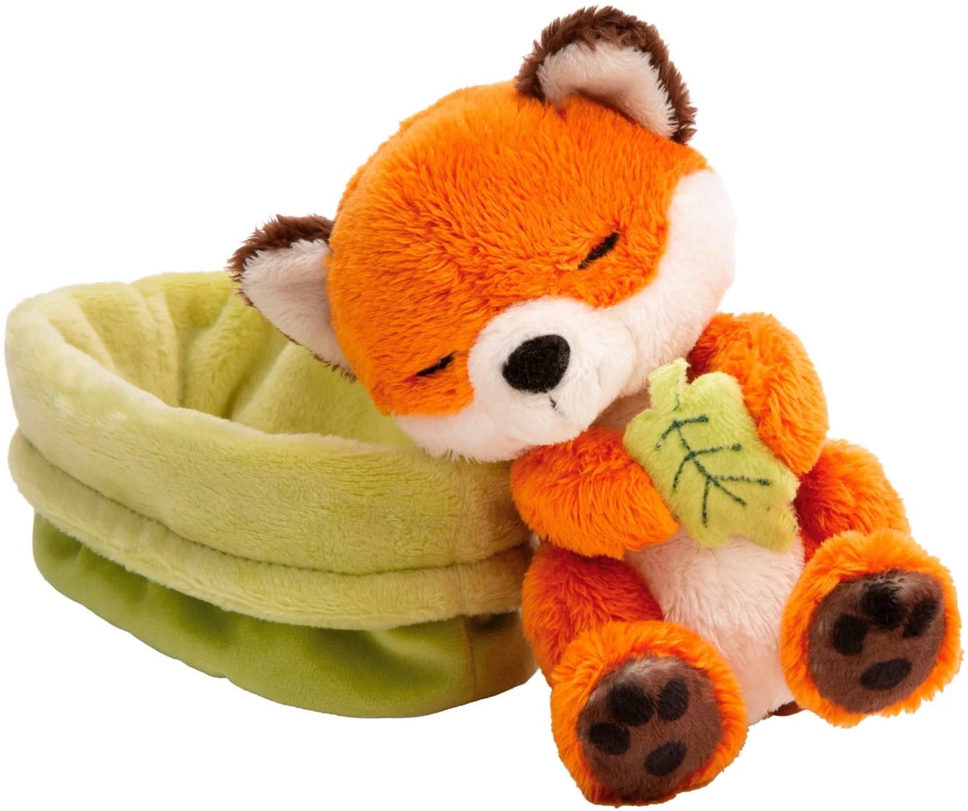 Nici Kuscheltier Sleeping Pets GREEN Fuchs mit Blatt 12 cm grün