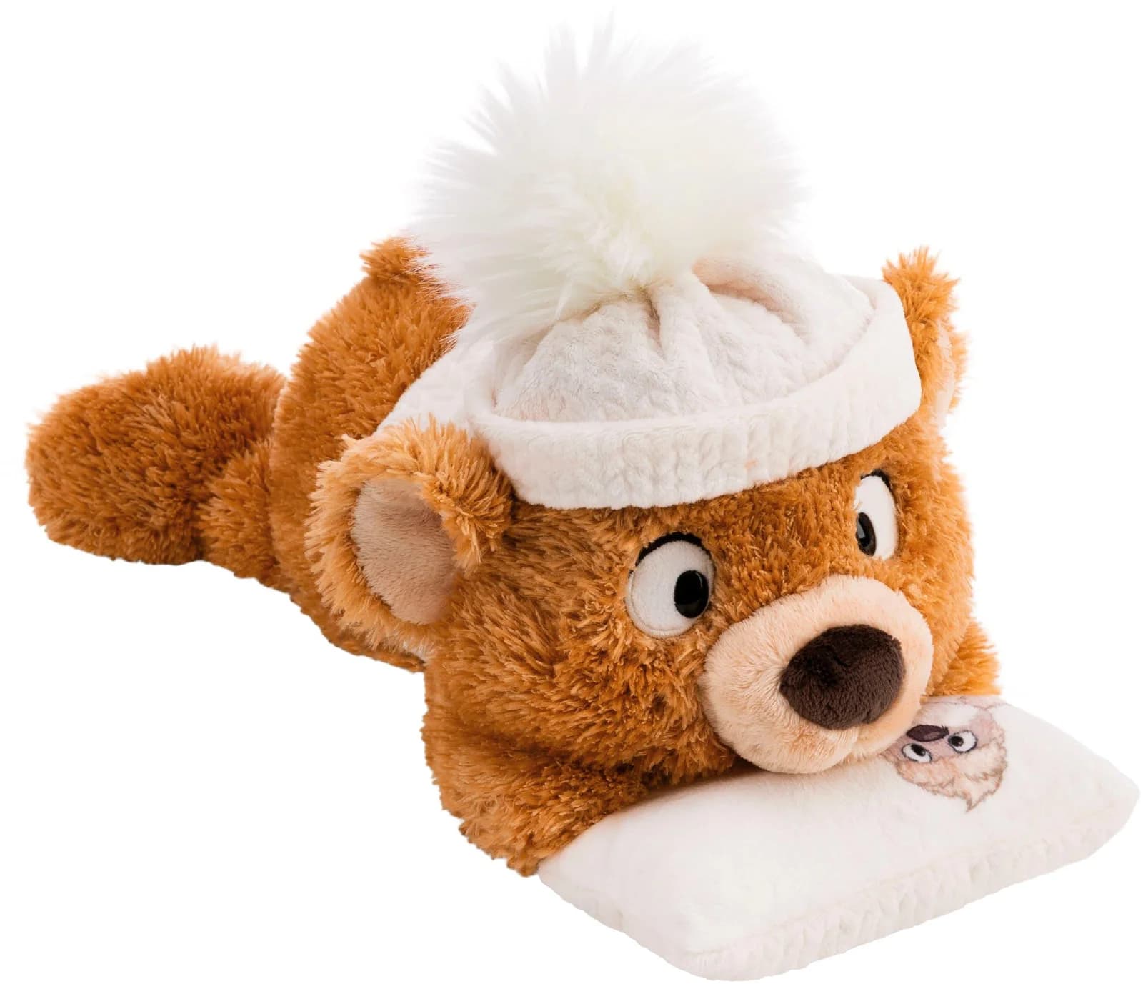 NICI Kuscheltier Bär Capiccino mit Kissen Winter Serie Braun Plüsch