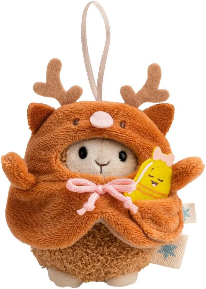 Nici Kuscheltier mymochi Wools Schaf 8cm braun mit Rentierkostüm & Glocke - Bild 2