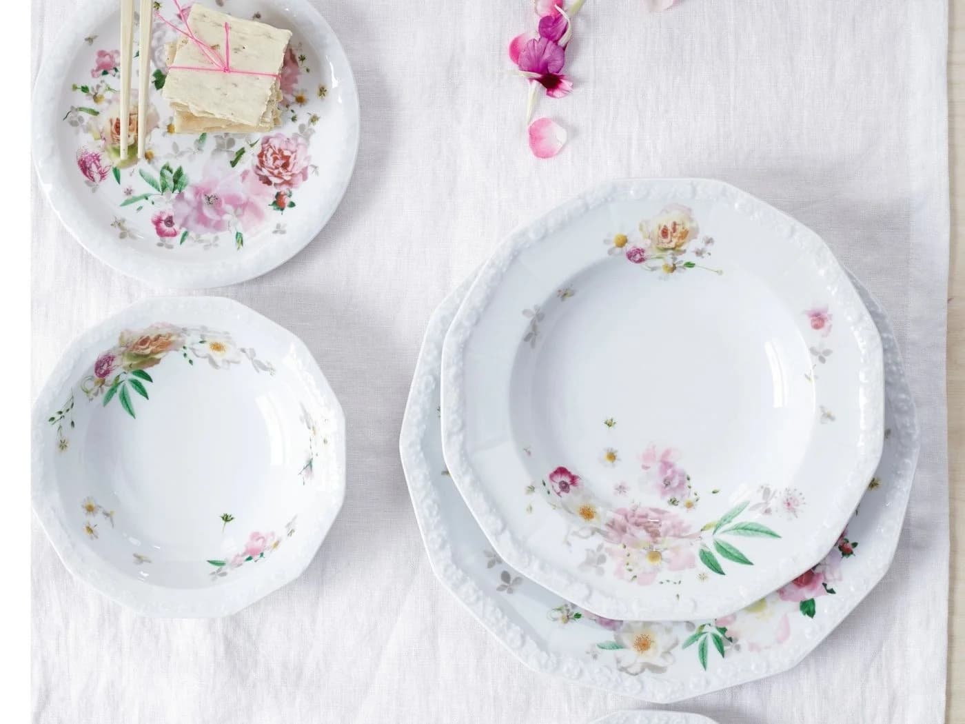 Rosenthal Espressotasse Maria Pink Rose 2-tlg. Weiß/Rosa Porzellan