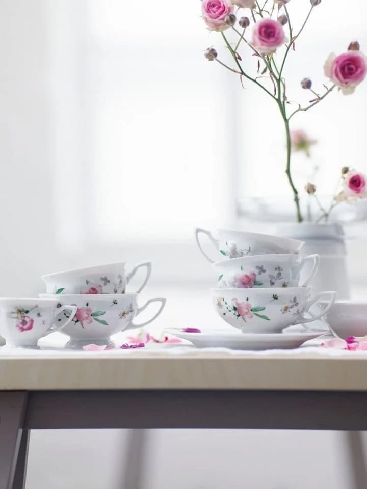 Rosenthal Espressotasse Maria Pink Rose 2-tlg. Weiß/Rosa Porzellan - Bild 4