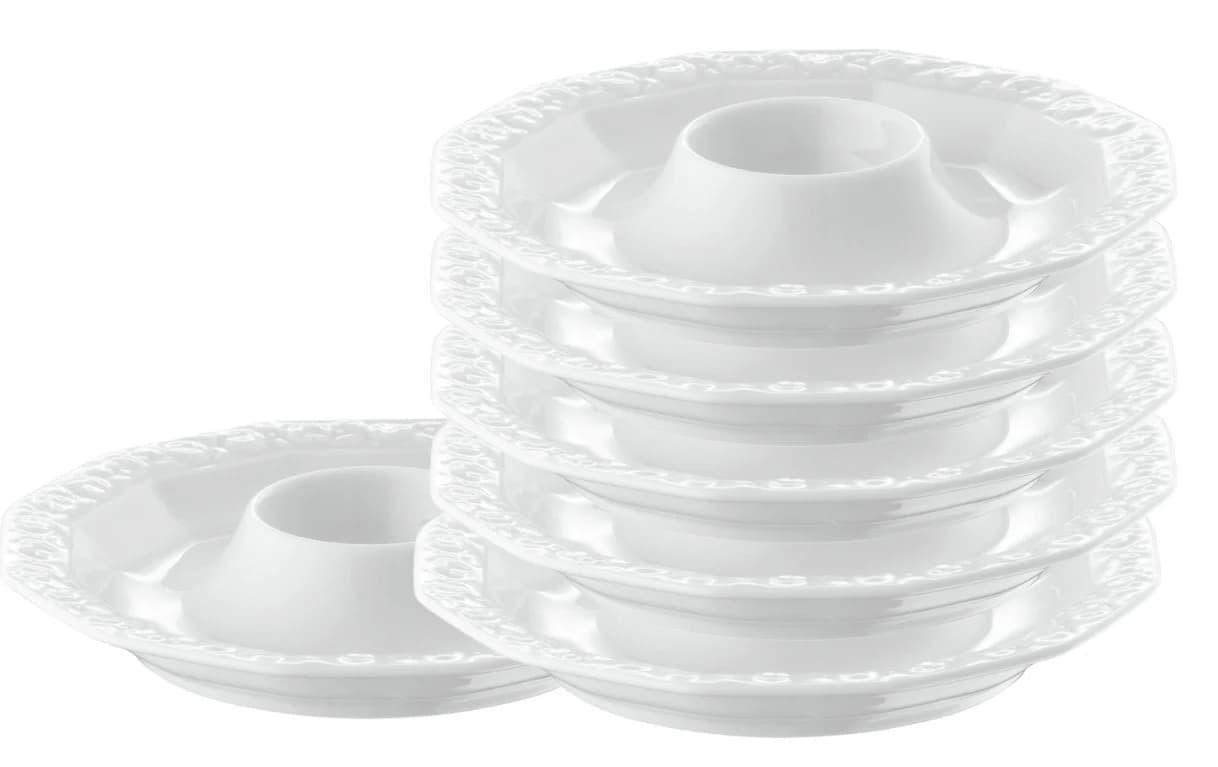 Rosenthal Maria Weiß Eierbecher-Set mit Ablage 6-teilig Porzellan