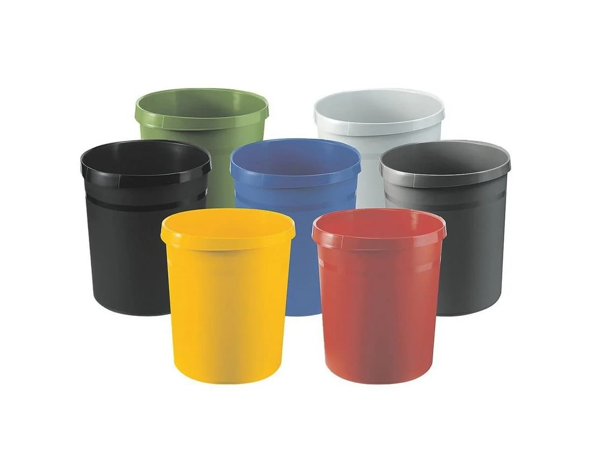 HAN Papierkorb Grip 18 Liter Grau mit Griffrand