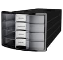 HAN Schubladenbox 4-fach Schwarz Transparent A4 Bild 2