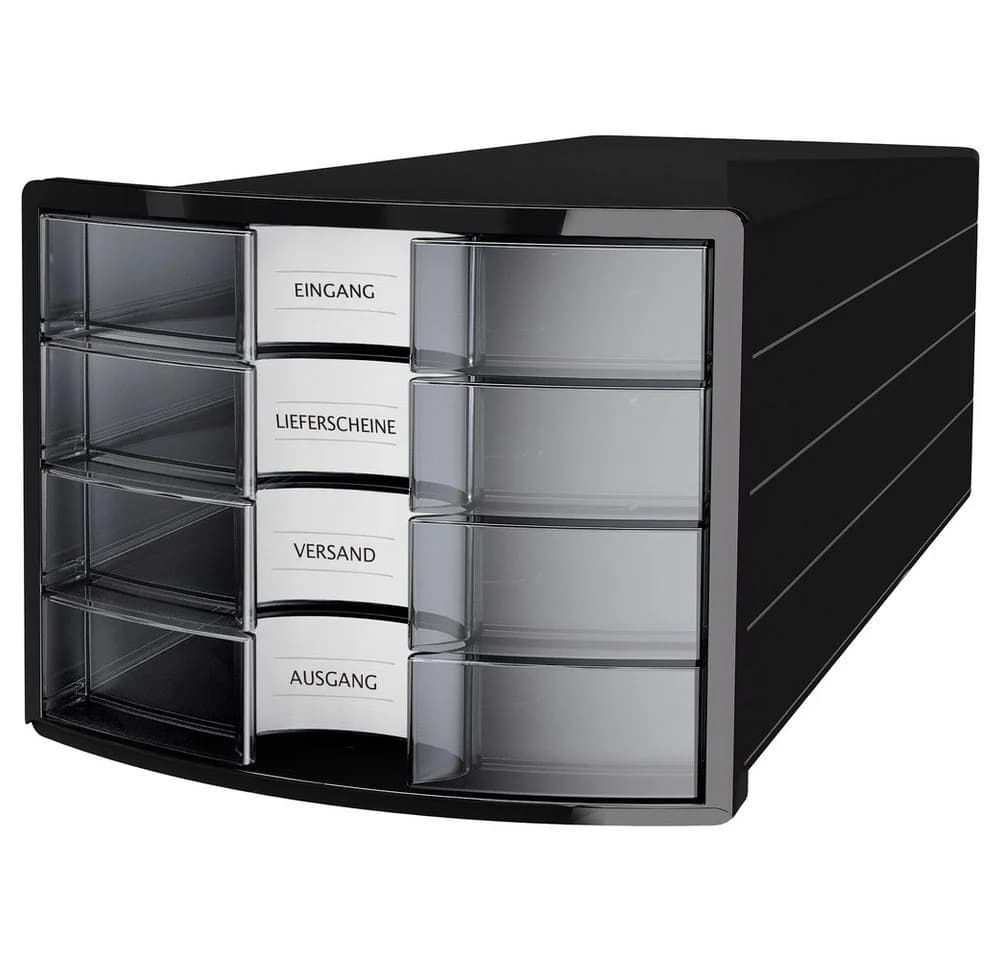 HAN Schubladenbox 4-fach Schwarz Transparent A4 - Bild 2