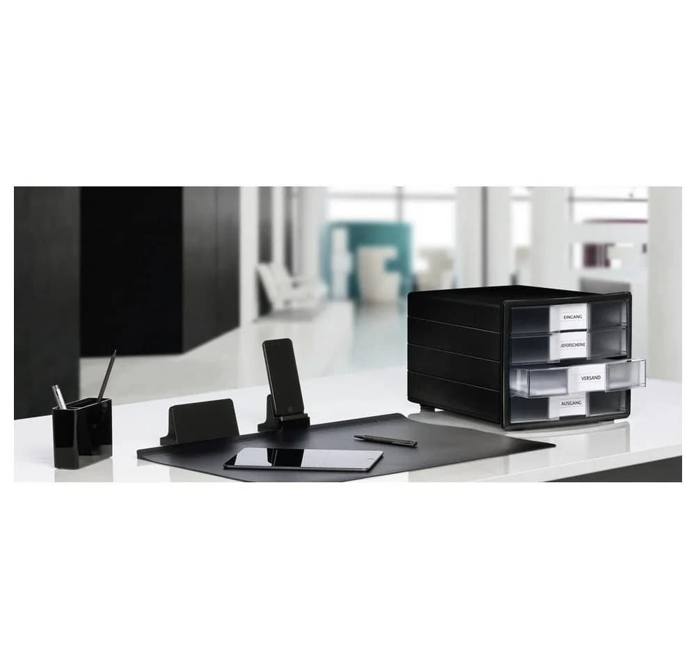 HAN Schubladenbox 4-fach Schwarz Transparent A4 - Bild 3