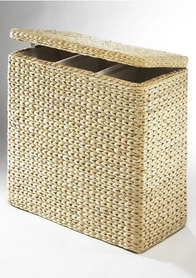 Wäschesortierer LOCKER, beige (natur), Binsengeflecht, Wäschesammler, geflochtene Binse, Höhe 64 cm - Bild 2
