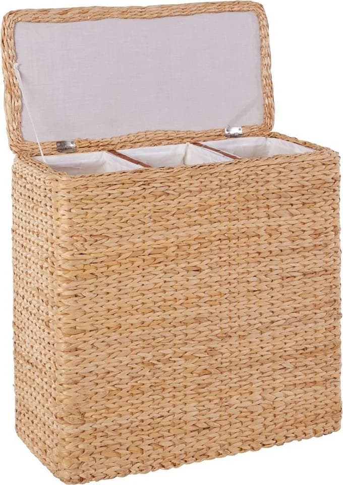 Wäschesortierer LOCKER, beige (natur), Binsengeflecht, Wäschesammler, geflochtene Binse, Höhe 64 cm - Bild 3