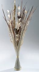 Kunstgras Pflanze Naturbraun Weiß 100 cm Höhe Bild 1