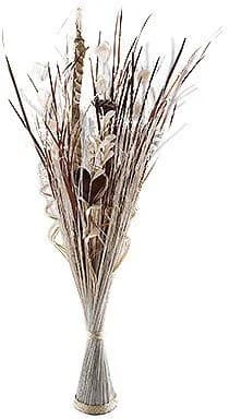 Kunstgras Pflanze Naturbraun Weiß 100 cm Höhe - Bild 2