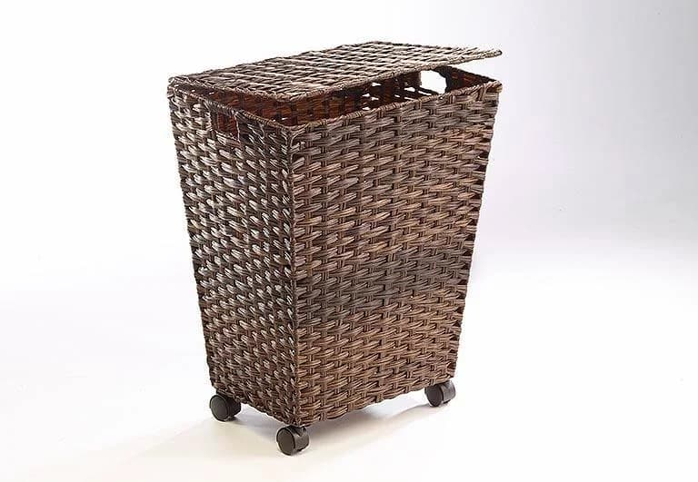 LOCKER Wäschekorb Braun Polyrattan mit Rollen - Bild 2