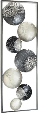 Metallbild LOCKER Silber Wanddeko Handbemalt Bild 2