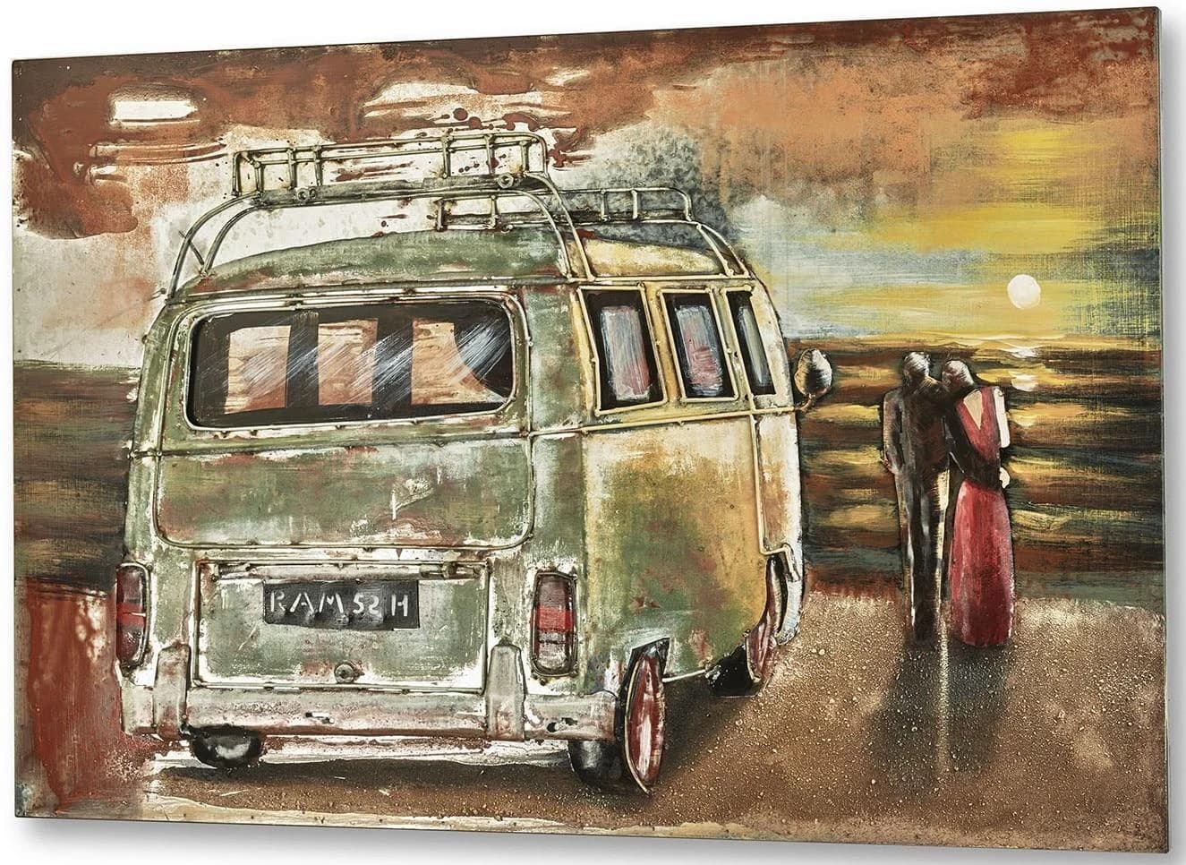 LOCKER Metallbild bunt Wanddekoration