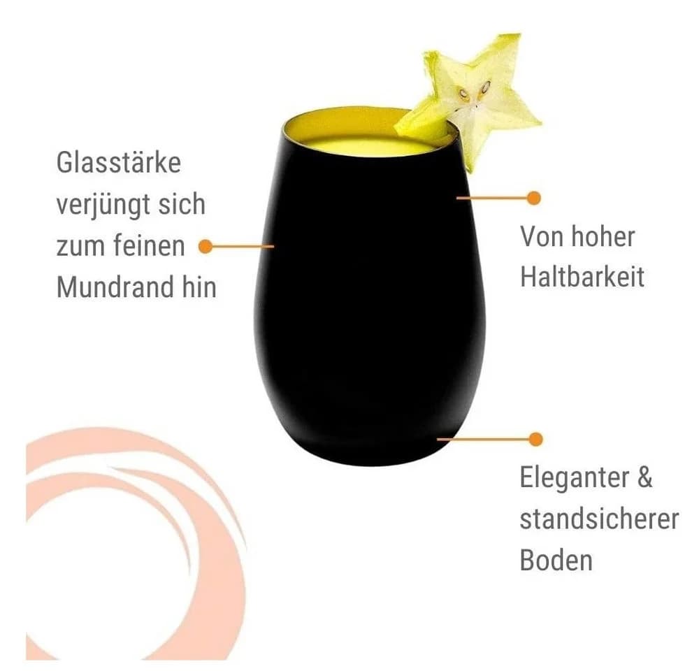 Stölzle Lausitz Elements Becher 6er Schwarz-Gold Glas - Bild 4