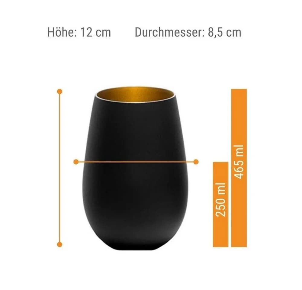 Stölzle Lausitz Elements Becher 6er Schwarz-Gold Glas - Bild 5