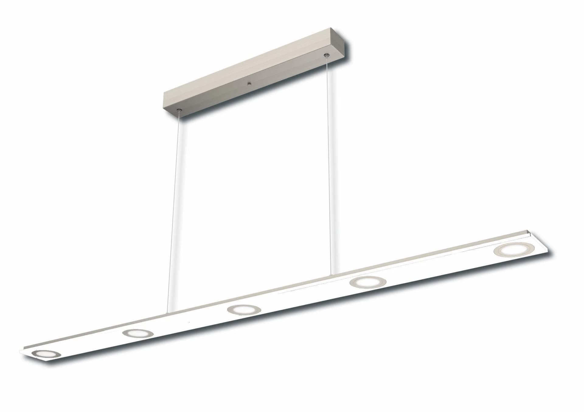EVOTEC LED Pendelleuchte PANO Weiß Edelstahl Dimmbar 120 cm