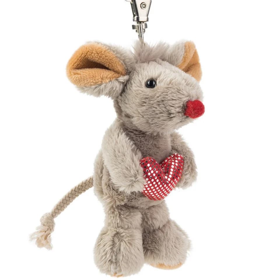 Schaffer Collection Plüschanhänger Maus mit Herz - Schlüsselanhänger