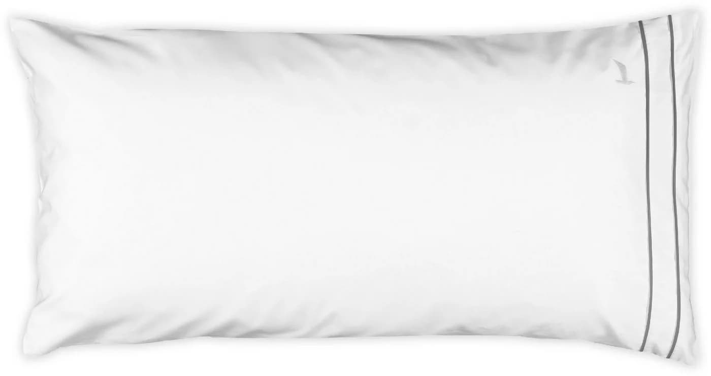MÖVE Kissenbezug Noblesse Grau Weiß Satin Baumwolle - Bild 2