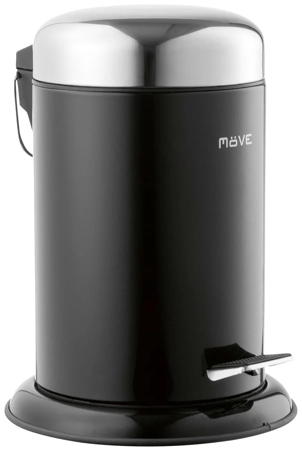 MÖVE Treteimer Push Edelstahl 3 Liter Schwarz