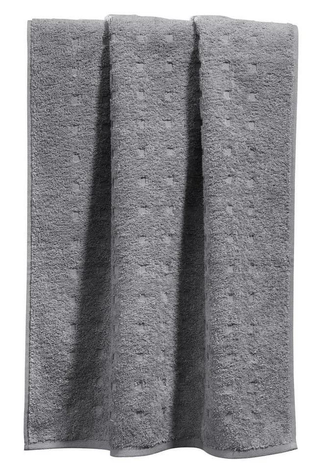 Möve Handtuch Quadretti Walk-Frottier Uni Grau 550g/m² - Bild 2