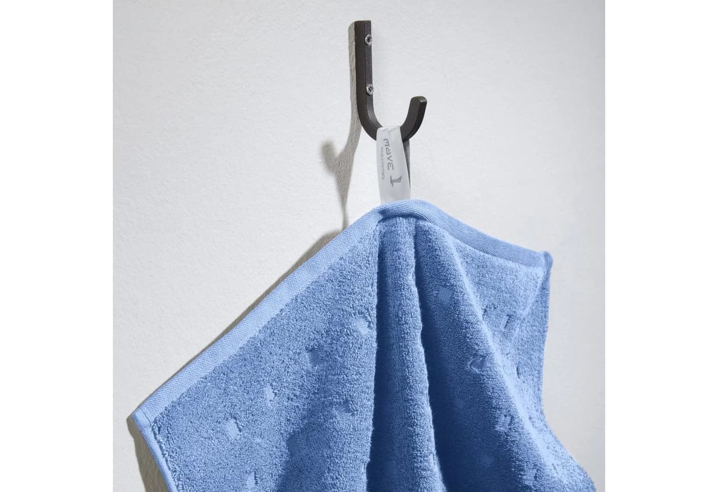 Möve Duschtuch Quadretti Walk-Frottier Uni Hellblau 100% Baumwolle - Bild 3
