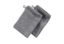 Möve Waschhandschuh Quadretti 2er-Pack Grau Walk-Frottier Bild 2