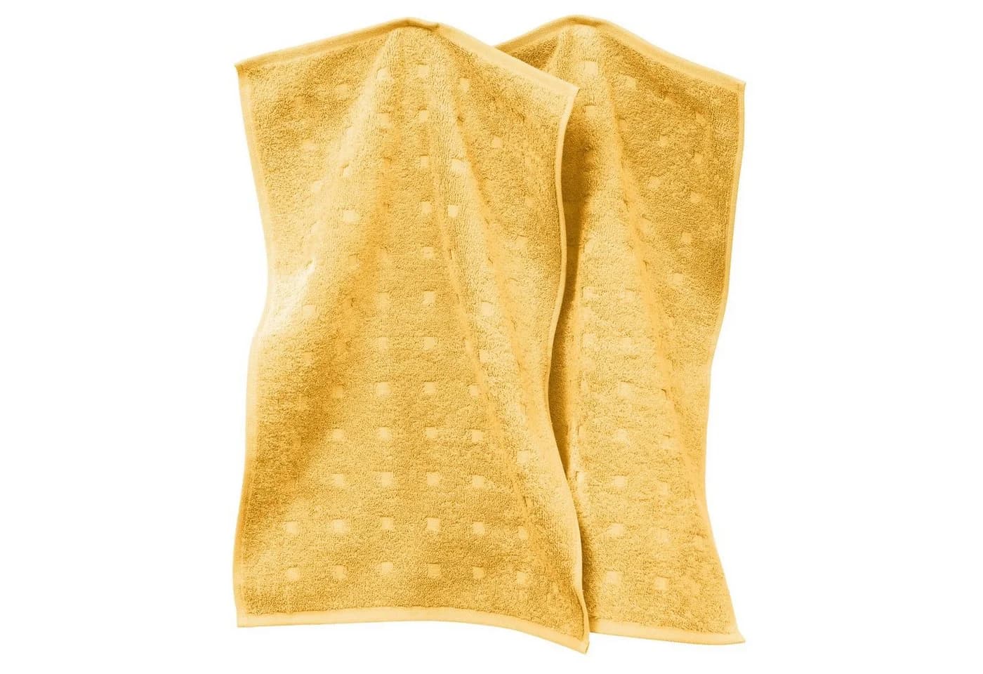 Möve Gästehandtuch Quadretti 2er-Pack Gelb Frottier - Bild 2