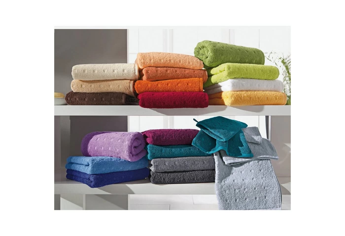 Möve Gästehandtuch Quadretti 2er-Pack Fuchsia Frottier