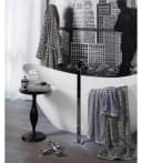 Möve Duschtuch Brooklyn Fischgrat Walkfrottier Beige/Schwarz Zick-Zack-Muster Bild 1