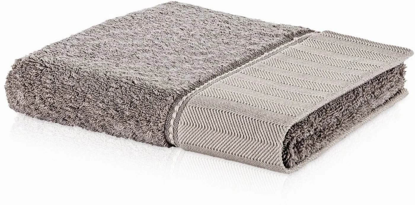 Möve Handtuch Brooklyn Uni Beige Walkfrottier Fischgratbordüre Made in Germany - Bild 2