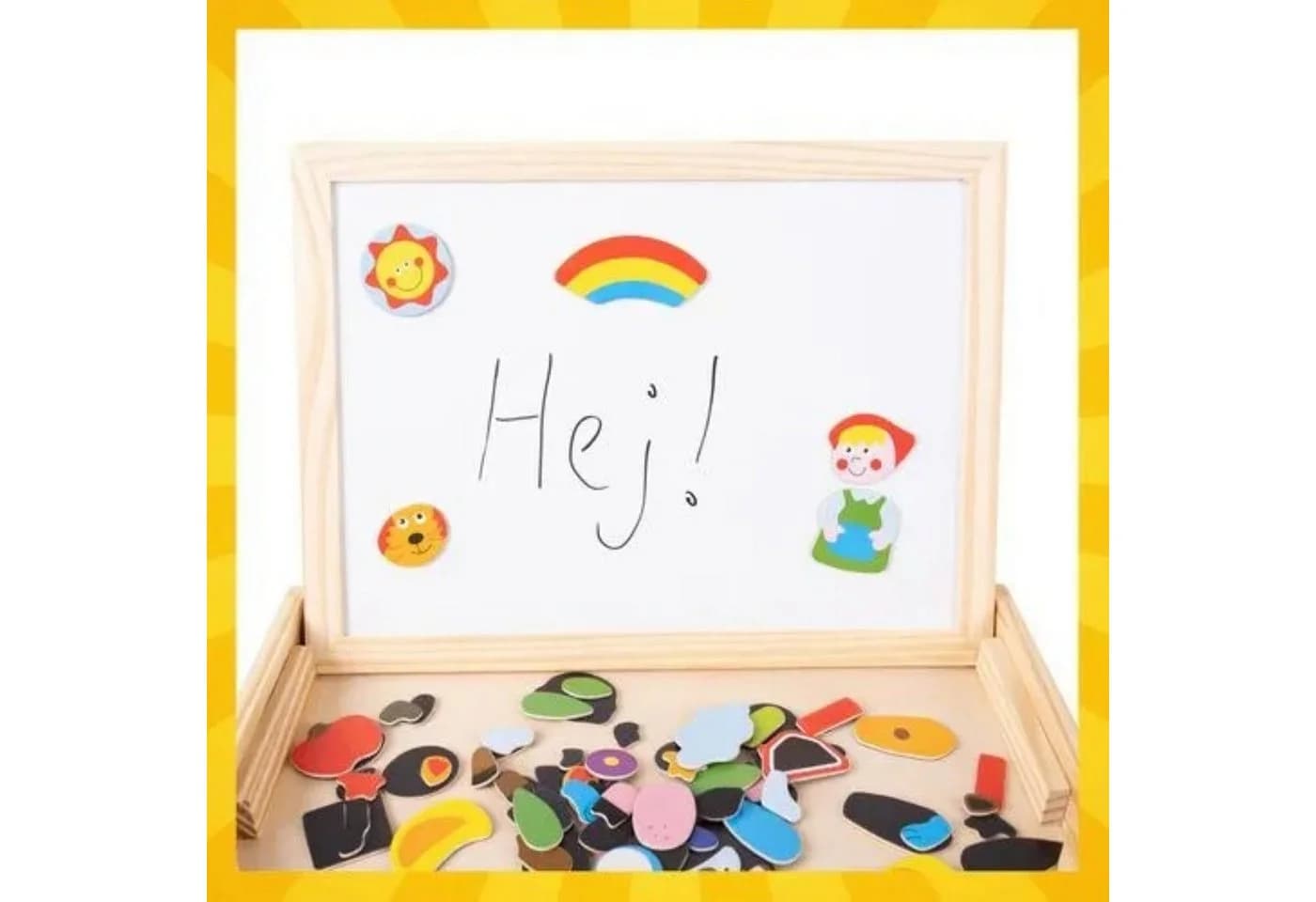 KRUZZEL Magnettafel Kinder doppelseitig Holz 108 Teile - Bild 5