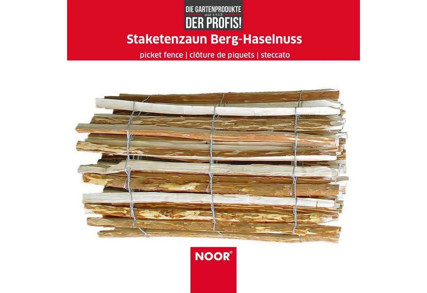 NOOR Staketenzaun Berghaselnuss Rustikal 90x1000 cm - Bild 4