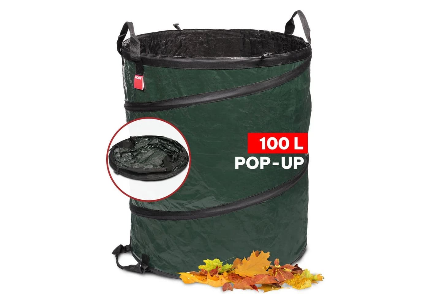 NOOR POP-UP Gartensack 100l Standfest Faltbar Laub & Grünschnitt - Bild 2