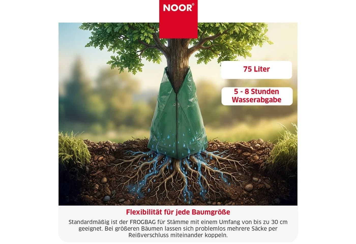 NOOR Bewässerungssystem FROGBAG 75 Liter Grün - Bild 3