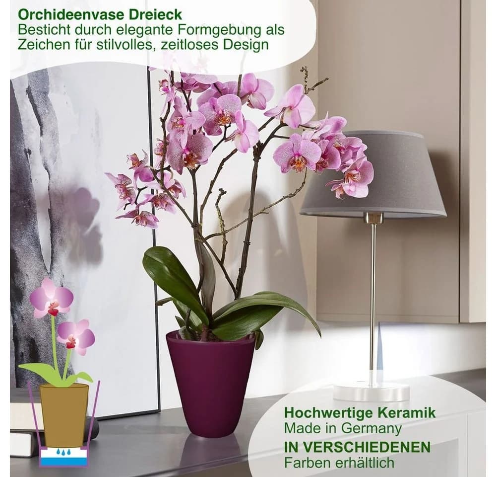 Heimwerkercenter Übertopf Pia Paloni Orchidee Keramik Pflaume - Bild 3