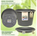 MePla Blumentopf Cylindro Anthrazit mit Untersetzer Kunststoff Bild 4