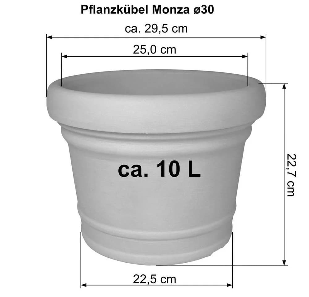 MePla Pflanzkübel Monza 30 cm Terrakotta Frostfest Kunststoff